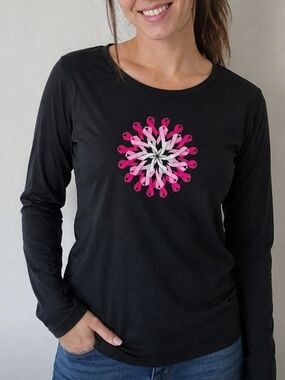 Columbia Tested Tough In Pink Collection Heather Gray Long-Sleeve Tee Size XL